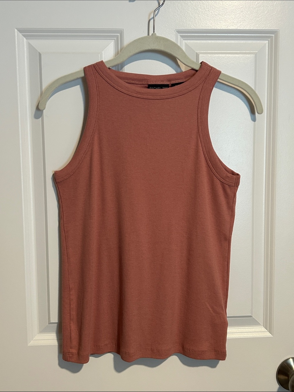 EUC Rachel Zoe Ribbed Mauve Sleeveless Tank Top Women's Size Medium